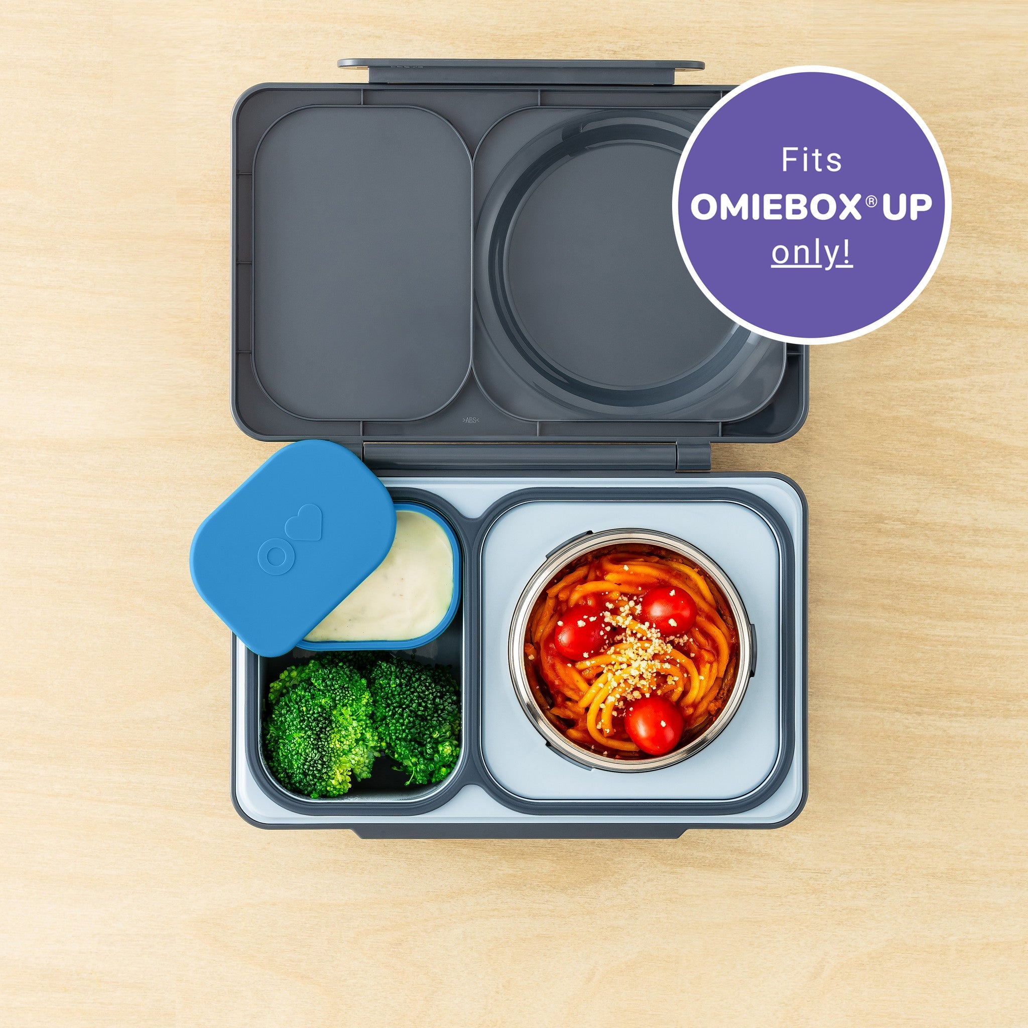 Omiebox - UP Bento Box Internal Compartment Containers (Set of 2) Blue/Orange