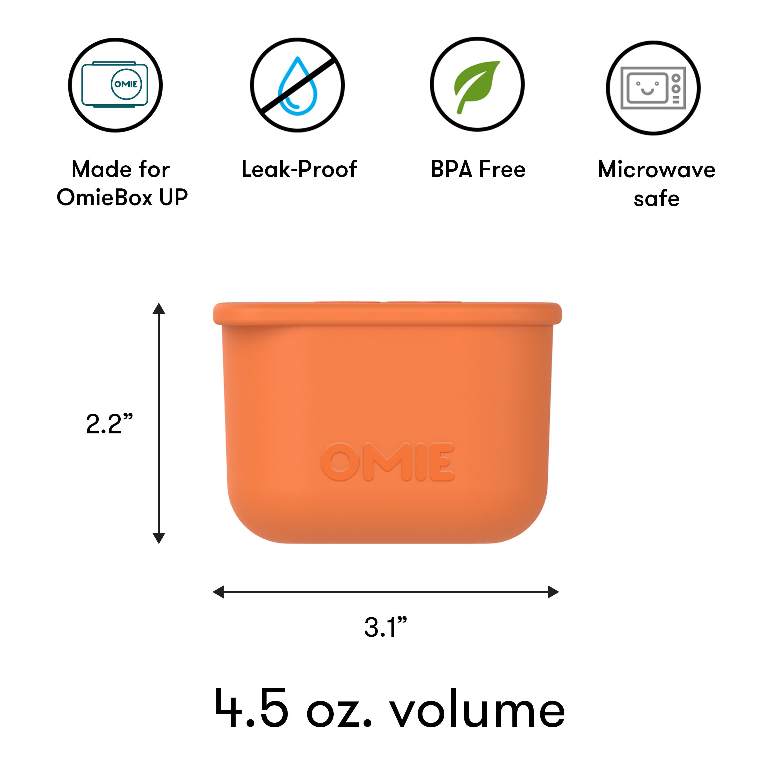 Omiebox - UP Bento Box Internal Compartment Containers (Set of 2) Blue/Orange