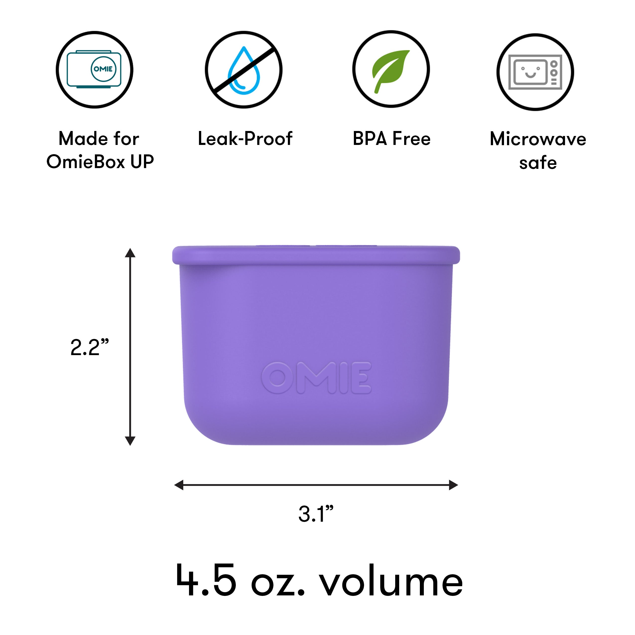 Omiebox - UP Bento Kutusu İç Bölme Kapları 2li Mor/Yeşil