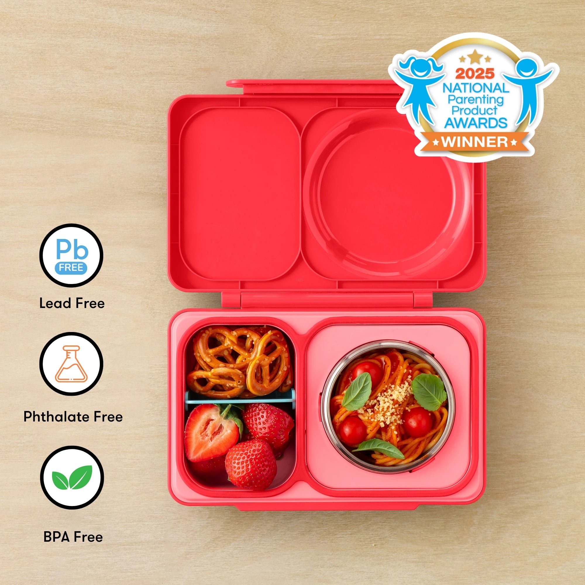 Omiebox - UP Isı Yalıtımlı 2. Nesil Kiraz Pembesi Bento Yemek Kutusu