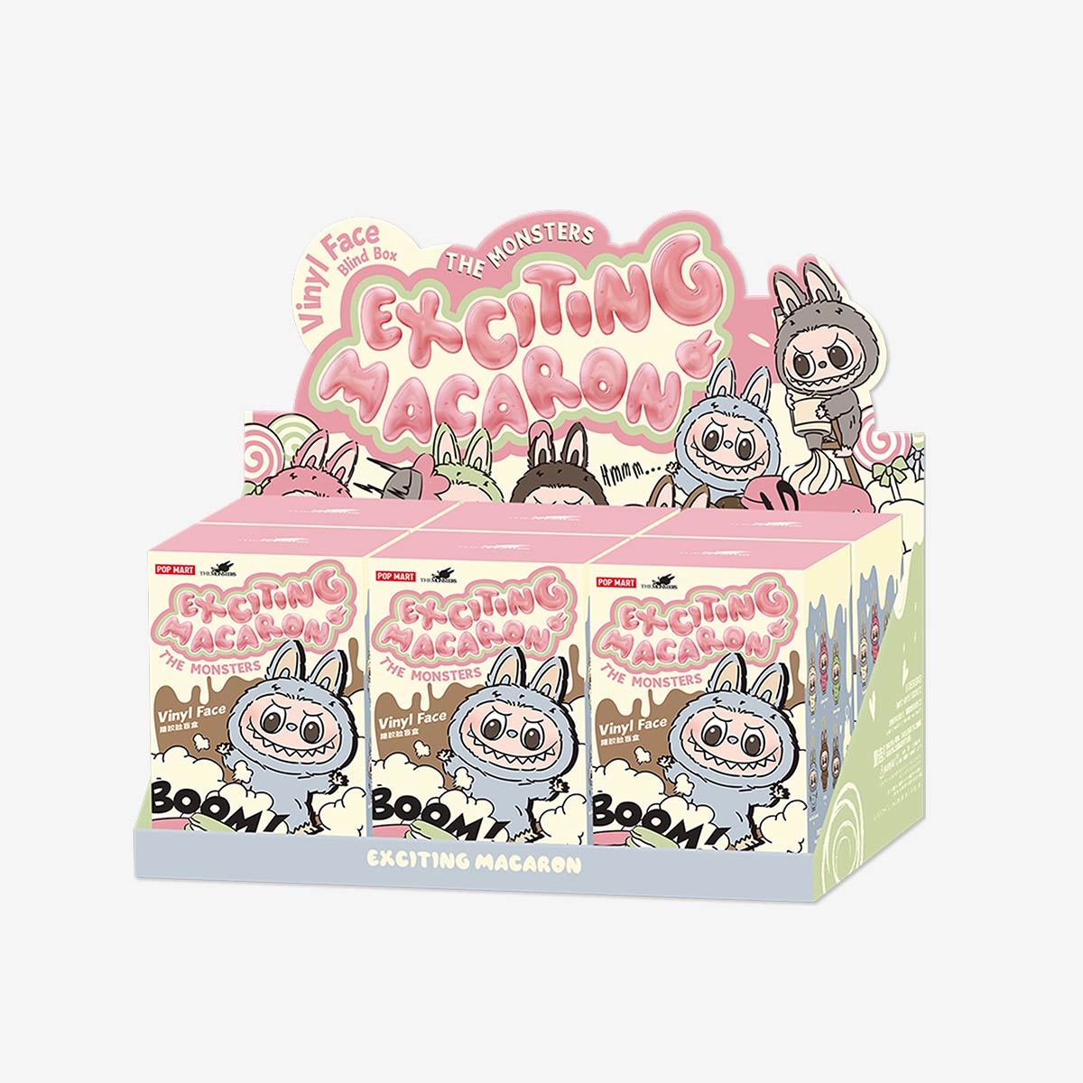 Pop Mart - Orijinal Labubu THE MONSTERS: Exciting Macaron Vinil Peluş Bebek Süpriz Kör Paket