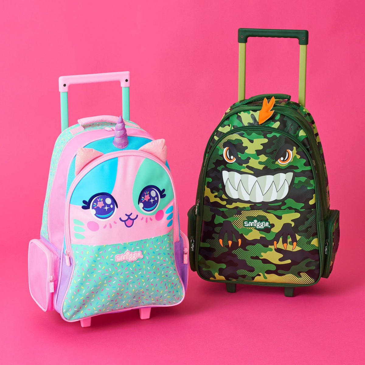 Smiggle - Budz Çekçekli Işıklı Tekerlekli Çanta