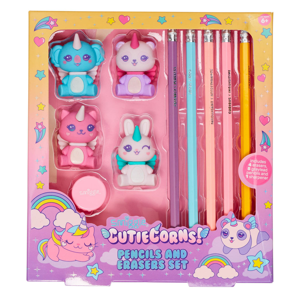 Smiggle - Cutie Corns Eğlenceli Kalem Ve Silgi Paketi