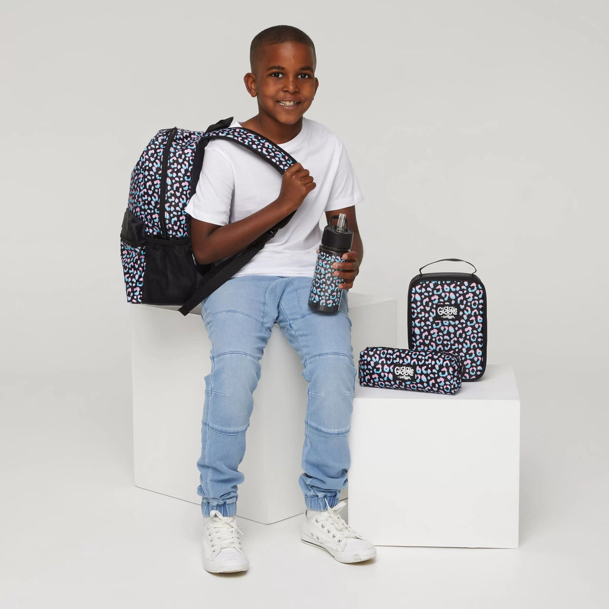 Smiggle - Conjunto de mochila escolar de primaria Giggle de 4 piezas