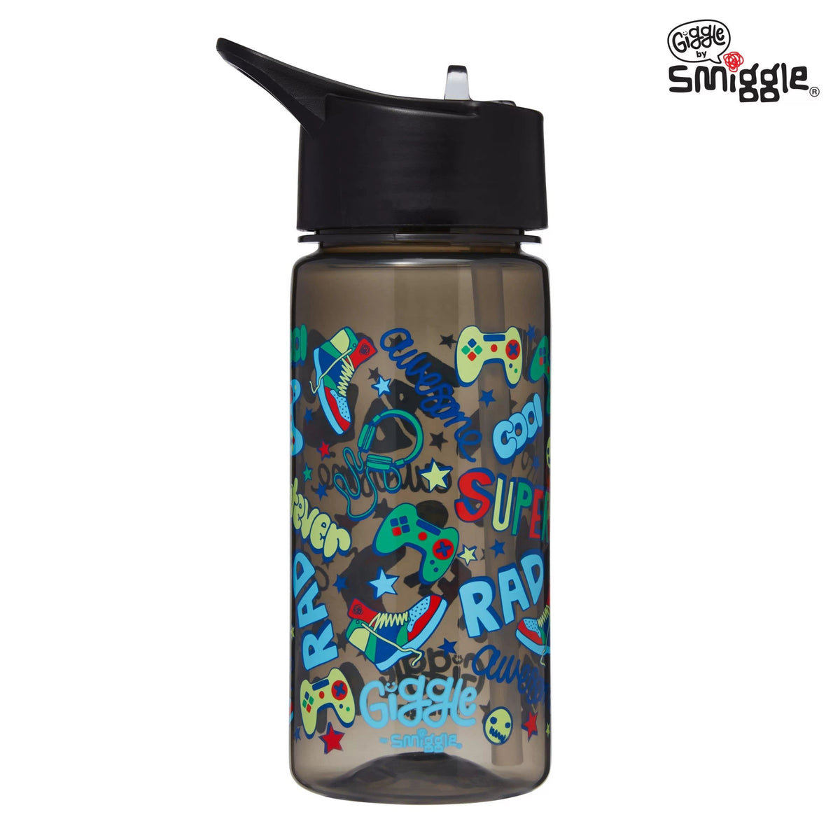 Smiggle - Cantimplora con pajita sin BPA de 450 ml Giggle
