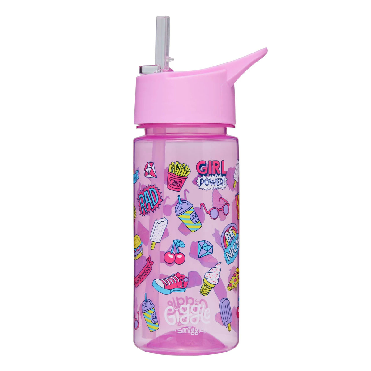 Smiggle - Cantimplora con pajita sin BPA de 450 ml Giggle