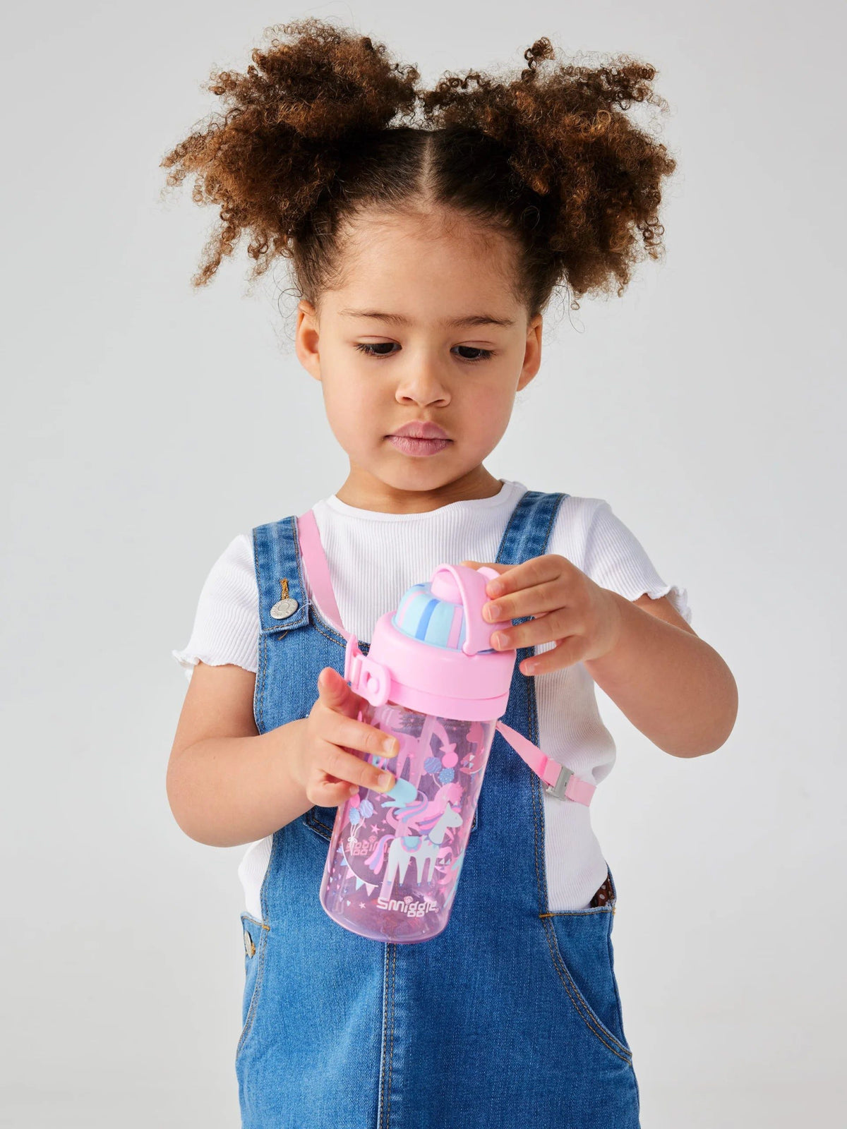 Smiggle - Glide Teeny Tiny Straw 440ML BPA Free Hanging Water Bottle