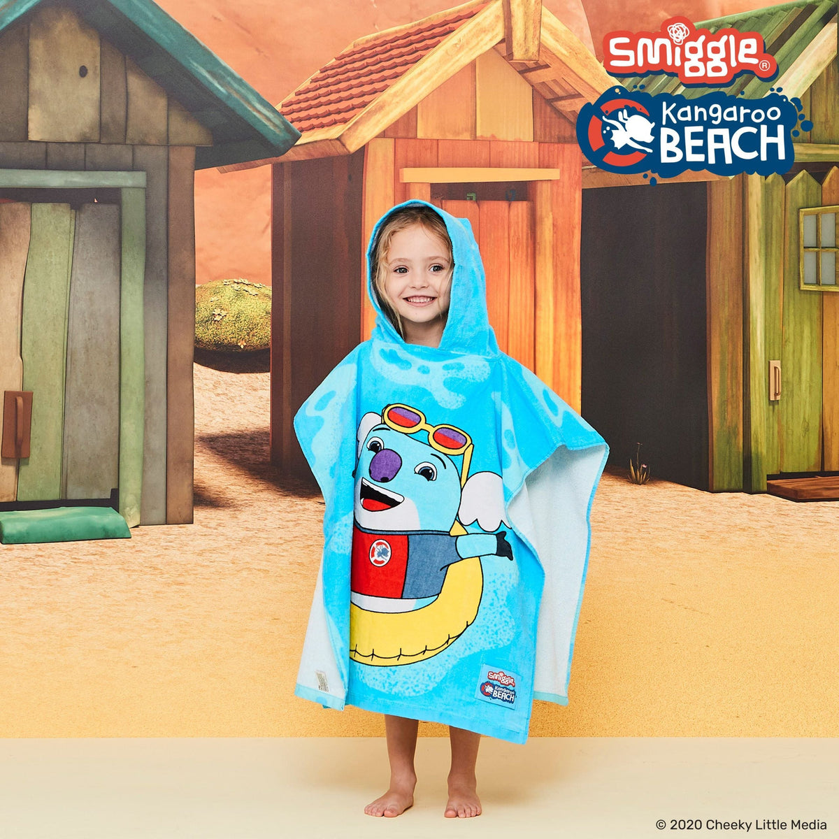 Smiggle - Kanguru Plajı Çocuk Kapşonlu Plaj Havlasu