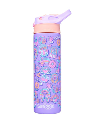 Smiggle - Botella de acero inoxidable con pajita automática de 520 ml Limitless