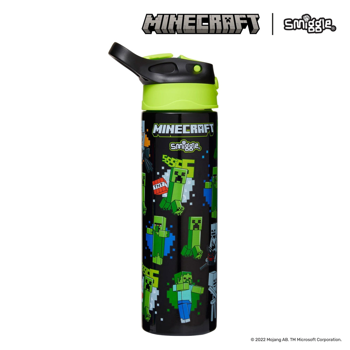 Smiggle - Minecraft Otomatik Pipetli 520ML Çelik Matara
