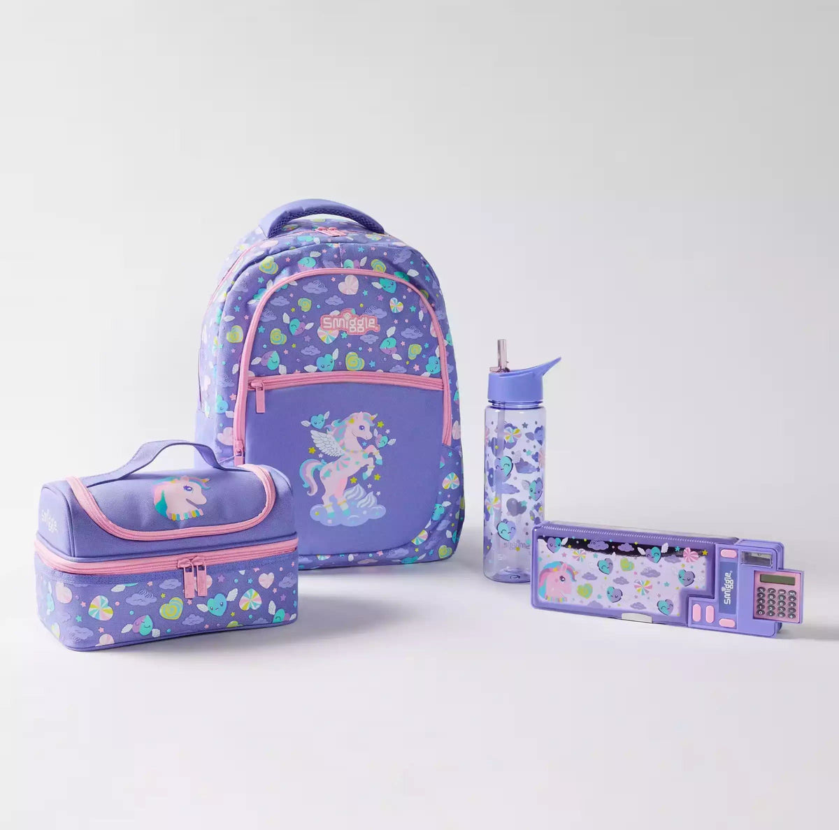 Smiggle - Peppy Schulranzen-Set, 4-teilig