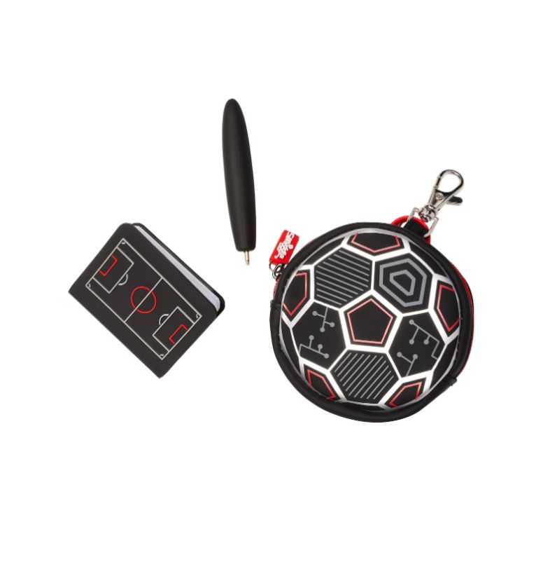 Smiggle – Fußball-Mini-Notizblock, Stift und Schlüsselanhänger