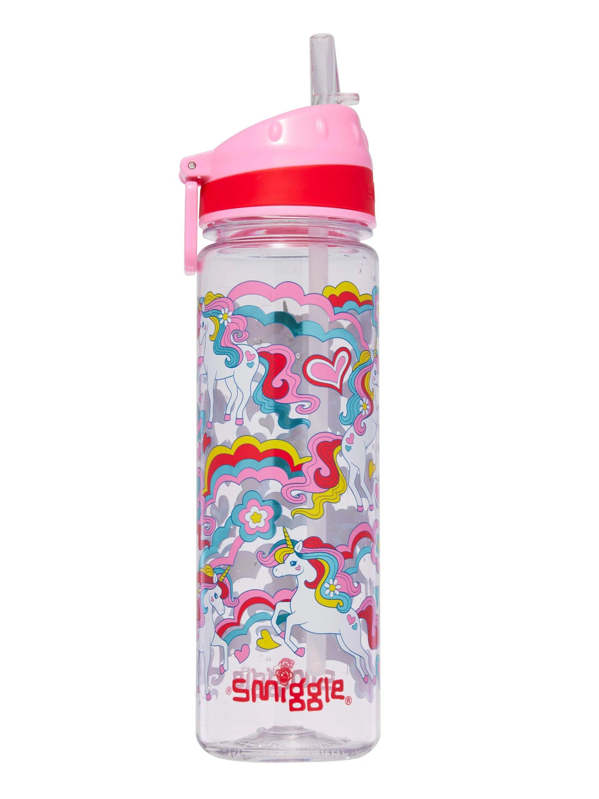 Smiggle - Wild Side 650ml BPA-freie Trinkflasche mit Strohhalm