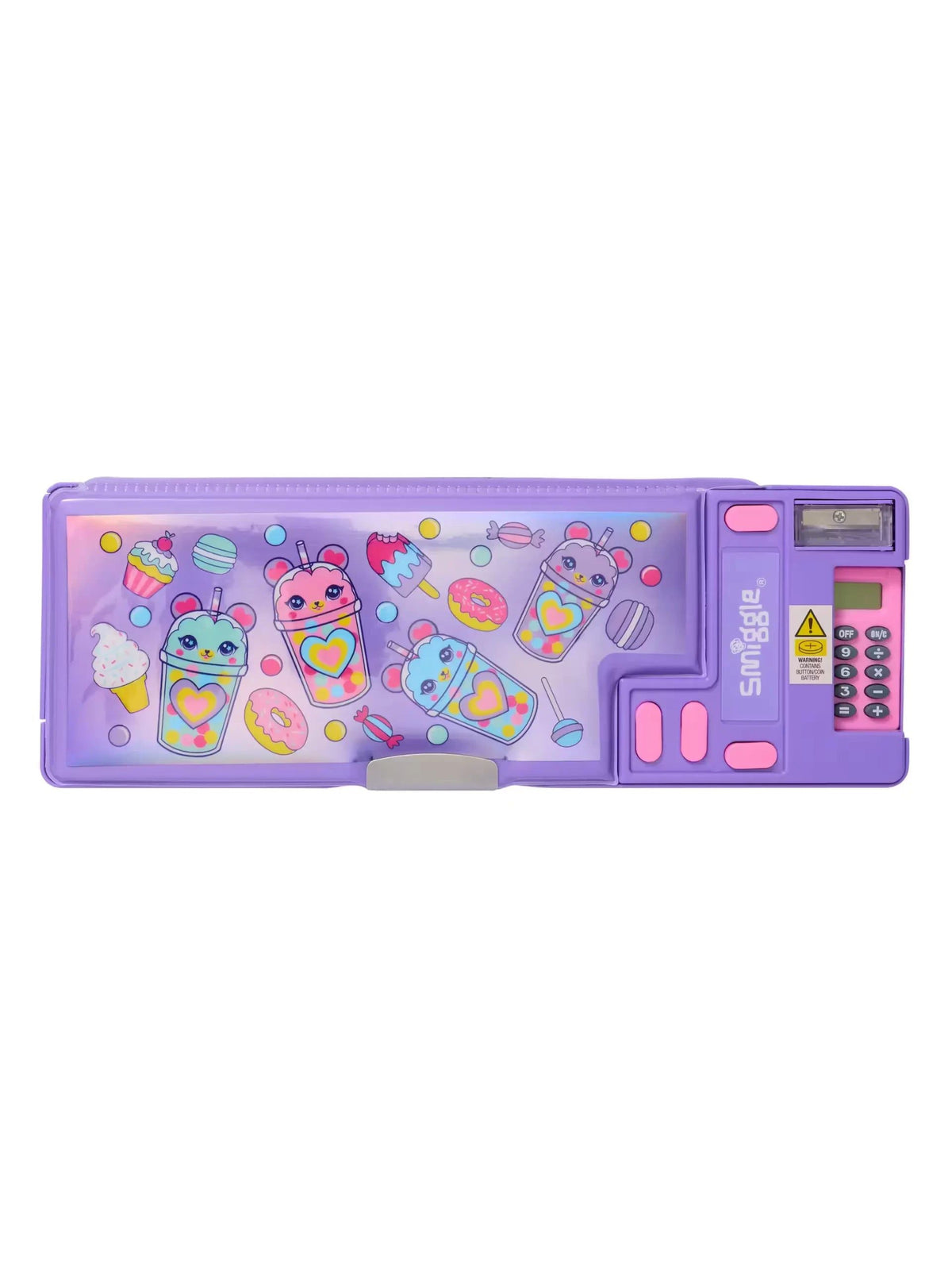Smiggle - Wonder World Sweet Snacks Pop Out Automatic Pencil Case with Calculator