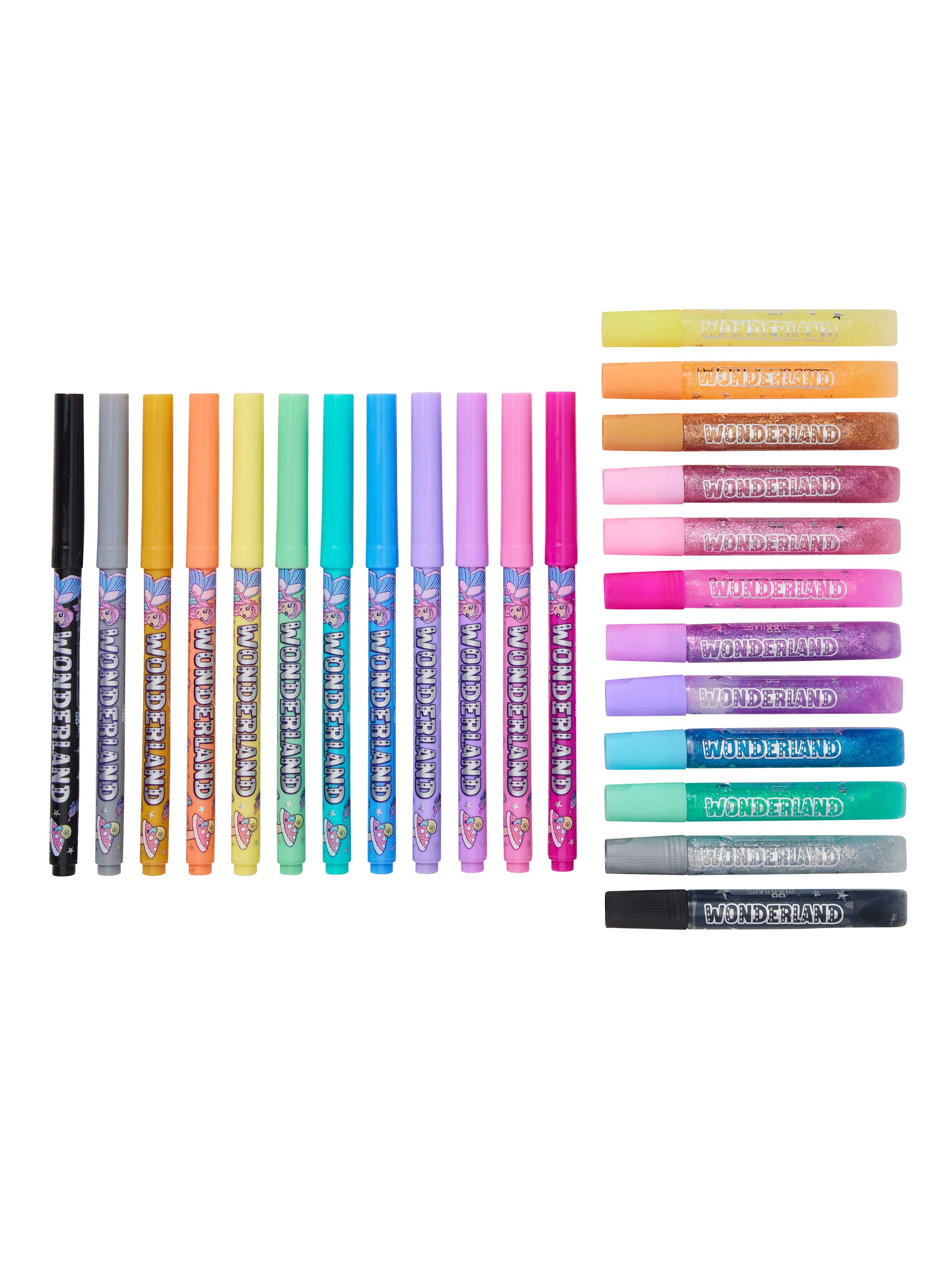 Smiggle - Wonderland Kokulu Boyama Kalemi ve Simli Yapıştırıcı Seti