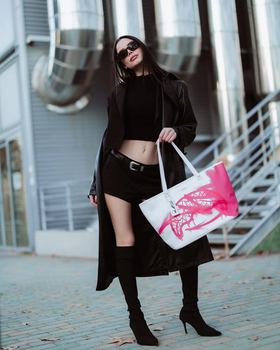 Sprayground - Storm Pembe Beyaz Tote Omuz Çantası