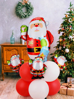 Yılbaşı - Noel Baba ve Yeni Yıl Dekoratif Balonlar Seti 12 Adet